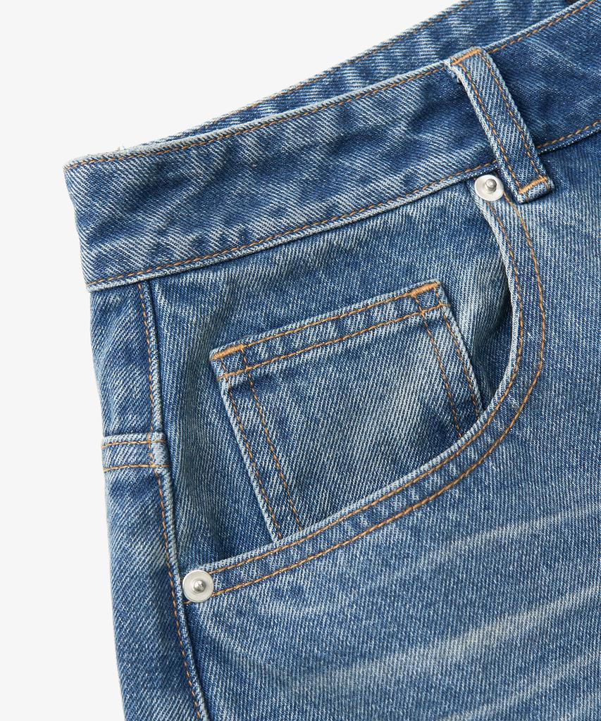 TOFFEE Washed Bermuda Denim Pants (Blue)