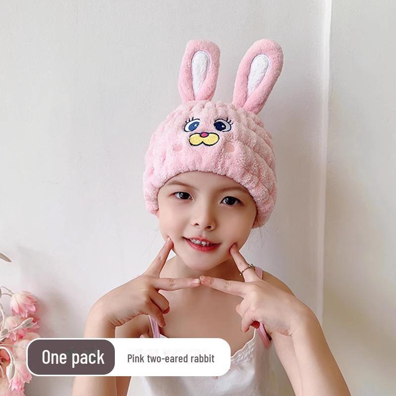"2024 New Cute Children's Quick-Dry Hair Cap - Super Absorbent Baby Girls' Turban Towel"