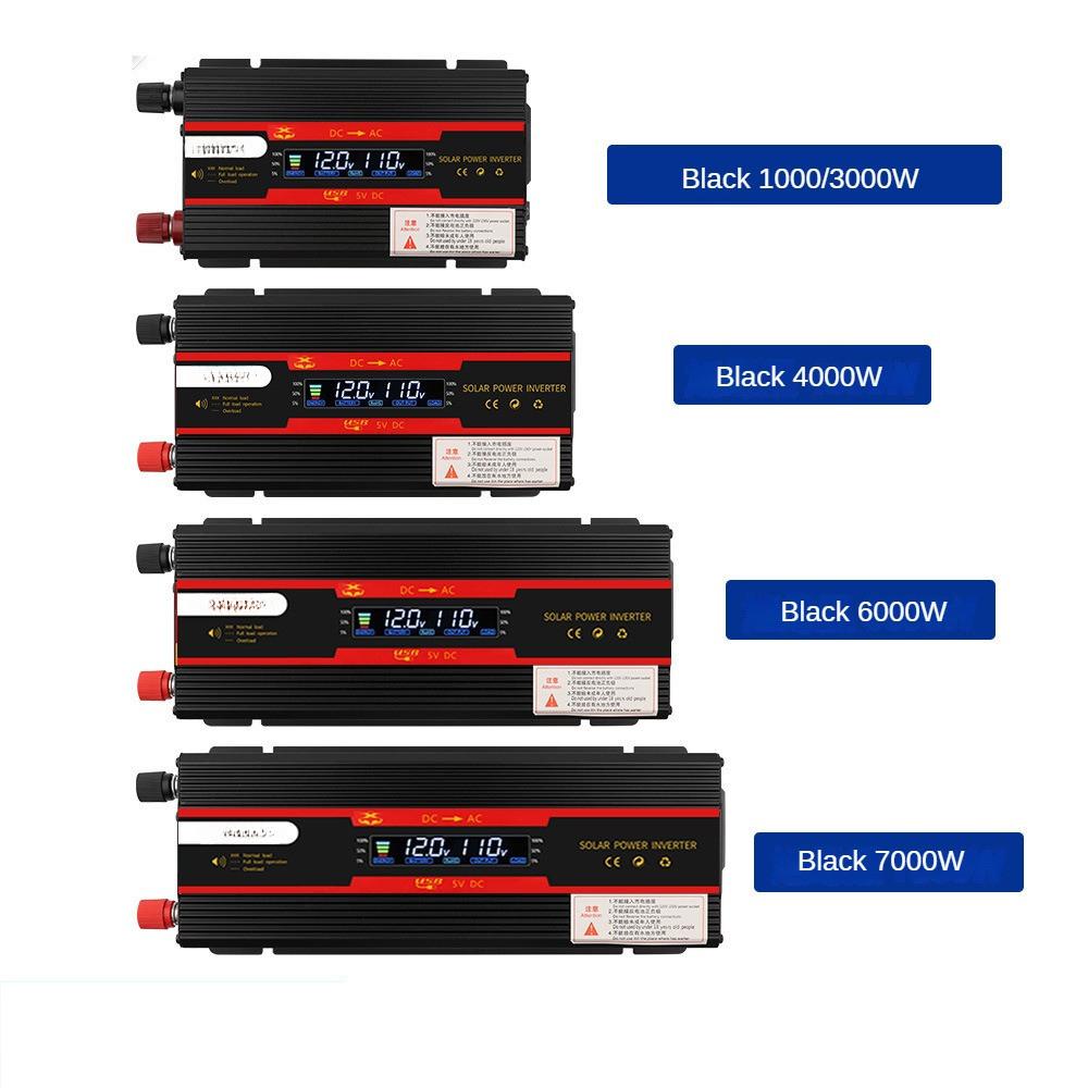 Solar Power Converter LED Intelligent Digital Display Voltage Transformer High power Portable Car Inverter
