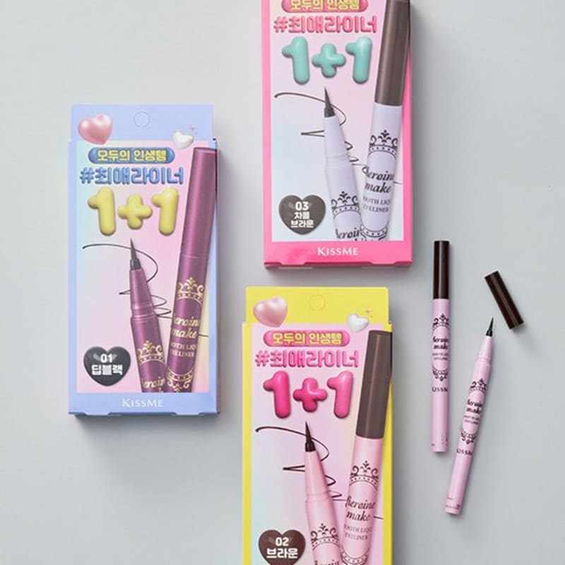 

[Kiss Me] Heroine Make Гладкая подводка для глаз N 3 вида План 1+1 (Выберите 1) (02 Brown)