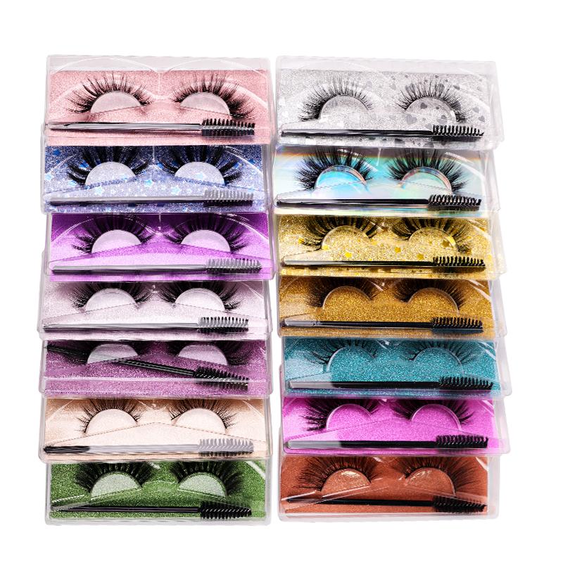3D 5D Faux Mink False Eyelashes With Lash Boxes Custom Logo High Quality 15-20Mm 25Mm Mink Strip Lashes