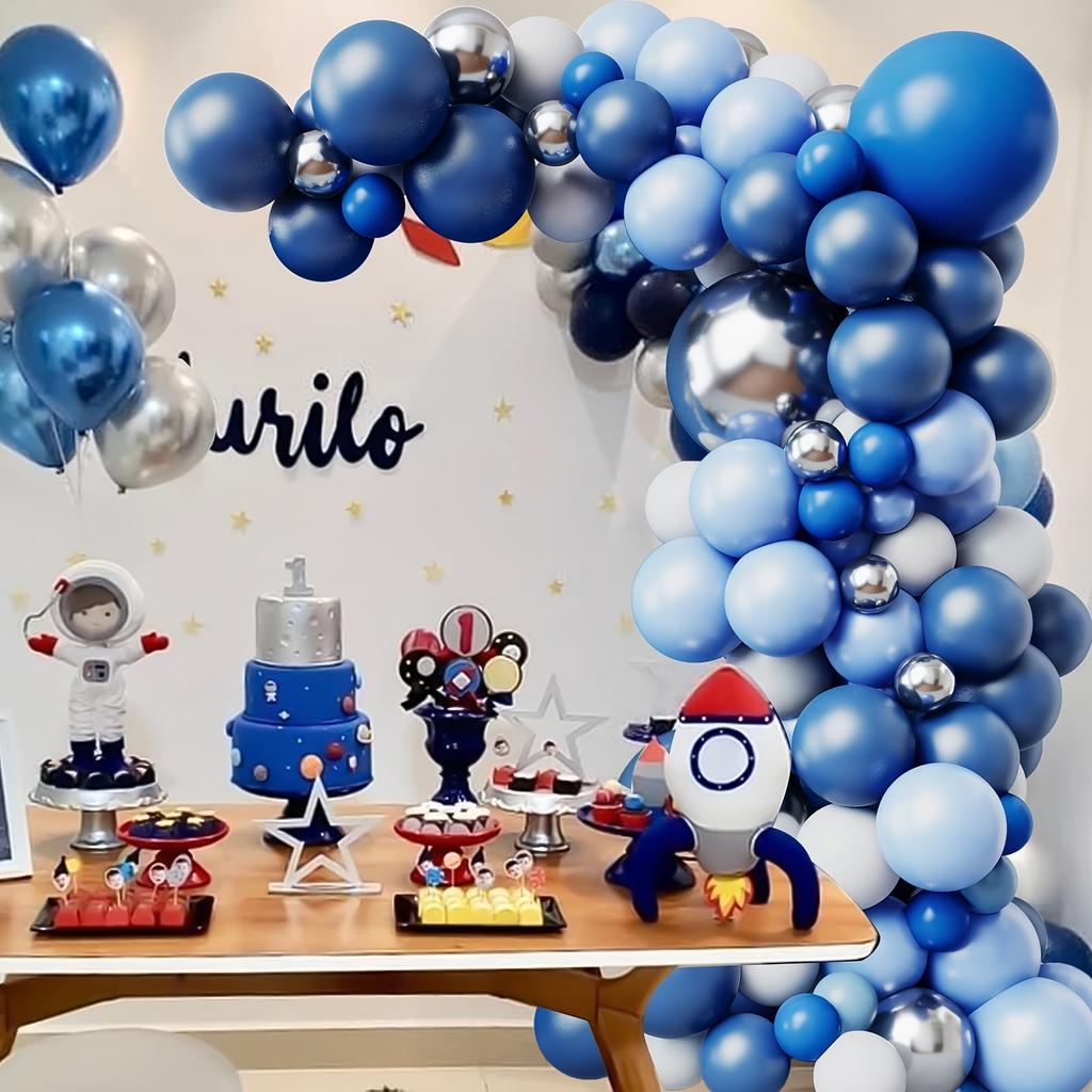 102Pcs Blue Balloon Arch Set Royal Blue and Navy Blue Metallic Balloons for Birthday Wedding and Graduation Party Decorations