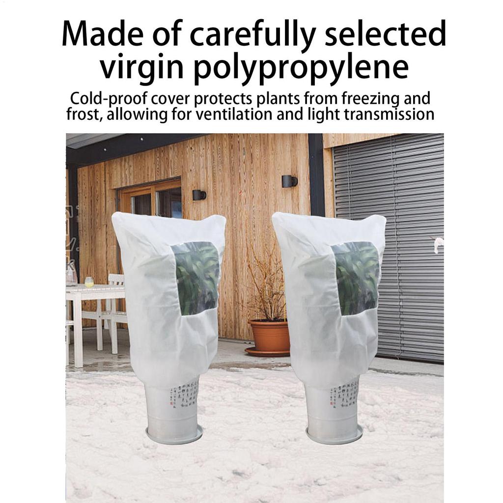 Winter Plant Covers Freeze Protection Frost Cover Plant Protector Bag With Side Zipper Nonwoven Warm Shrubs Blanket For Winter