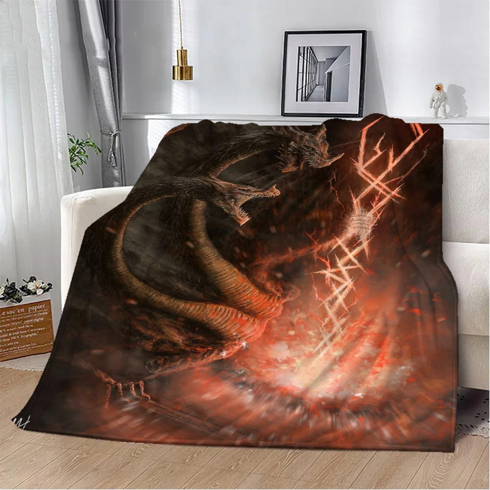 Elden Ringart Boho Blanket King Size Fluffy Soft Blankets for Adults Home Interior Bed Throw Luxury Bedding Beach Towel Knee Nap