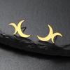 LIKGREAT Crescent Moon Earring for Women Girls Lunar Moon Phase Stud Dangle Earrings Stainless Steel Jewelry Gift