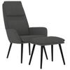 Relax Armchair with Footstool Dark Grey Fabric