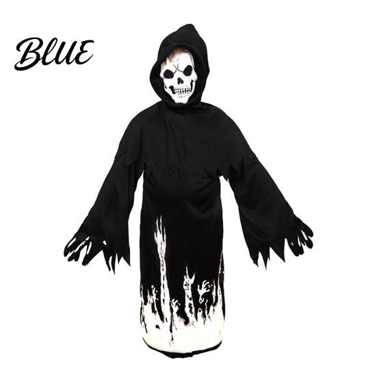 Costume For Special Events Halloween Grim Reaper for Kids Glow-in-the-Dark Cosplay Eye-catching Party Wear Outfit with Scythe Parties Dress-Up