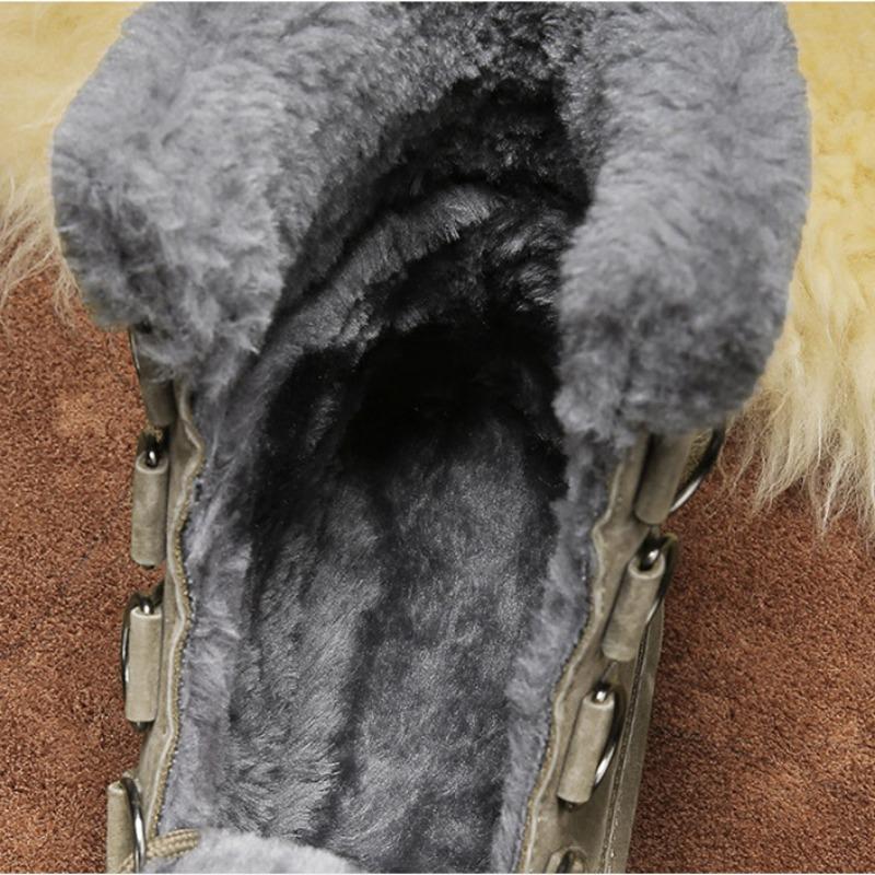 Men's Snow Boots with Plush Insulation, Warm and Thick Soles, Outdoor Men's Shoes, High Top Boots, Cotton Shoes