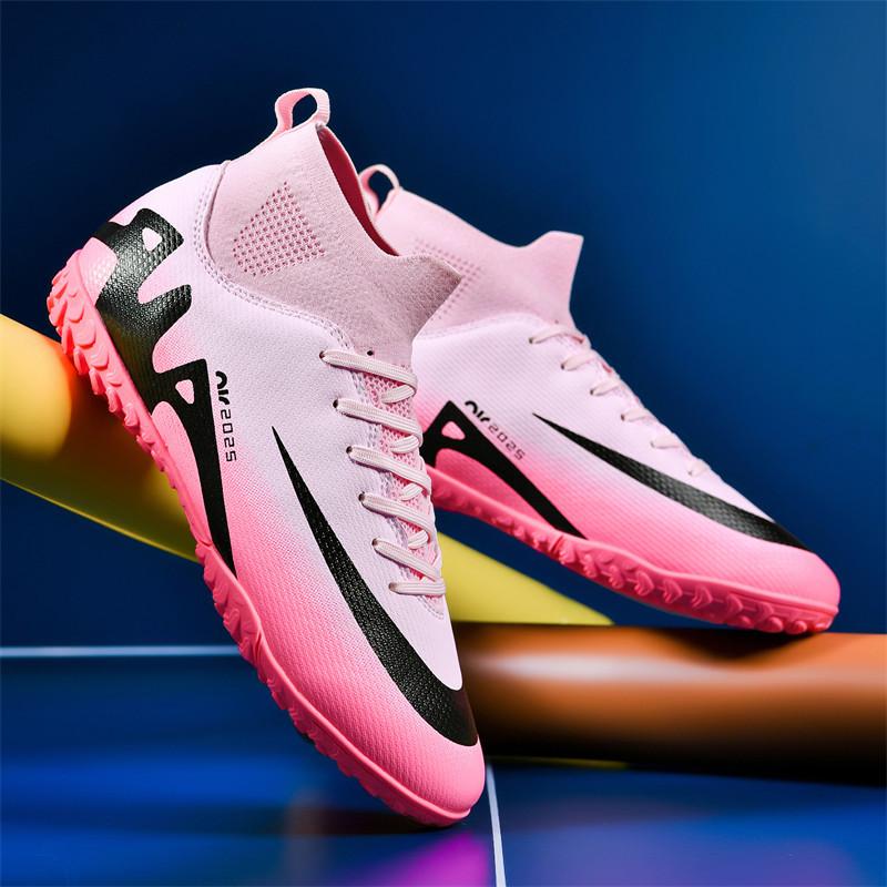 New high-top football shoes for boys and girls AG long nails TF broken nails artificial grass competition training shoes