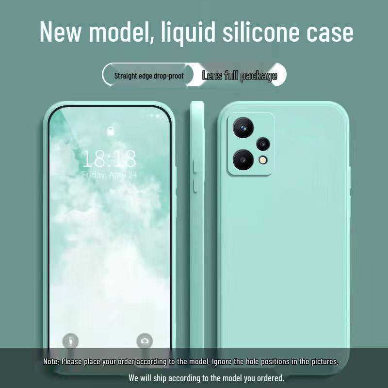 Realme V25 Anti-Drop Solid Color Soft Case with Full Coverage and Unique Straight Edge Design.