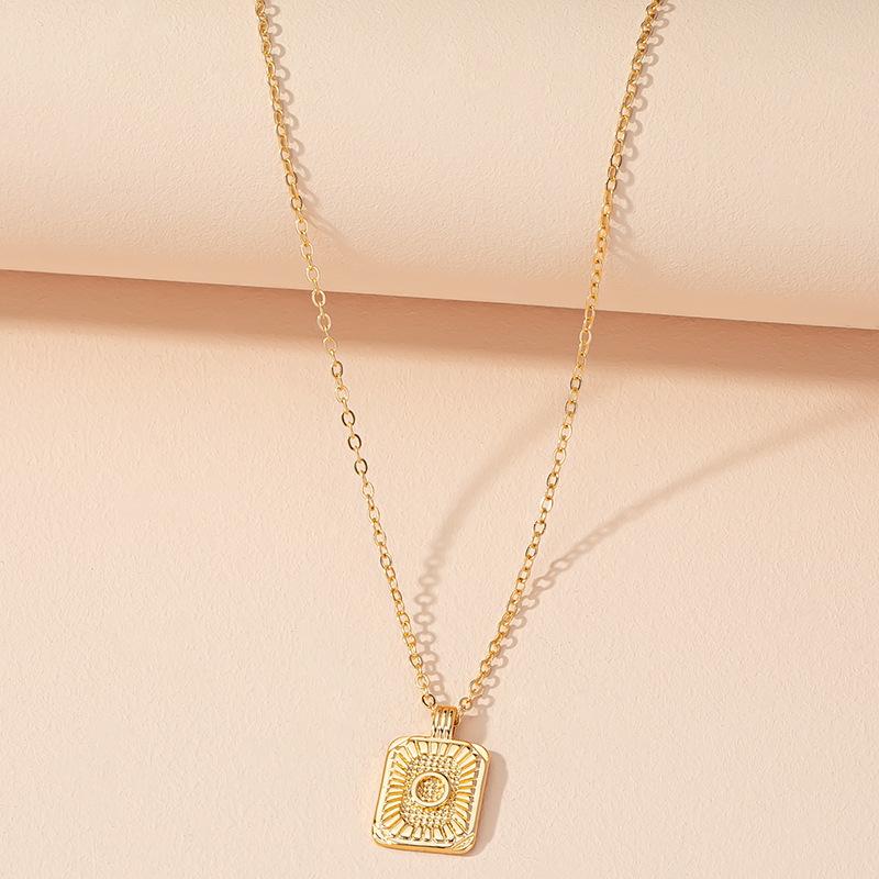 Square Brand 26 English Letter Necklace Hip-hop Necklace Ins Style Female European and American Design Sense Clavicle Chain