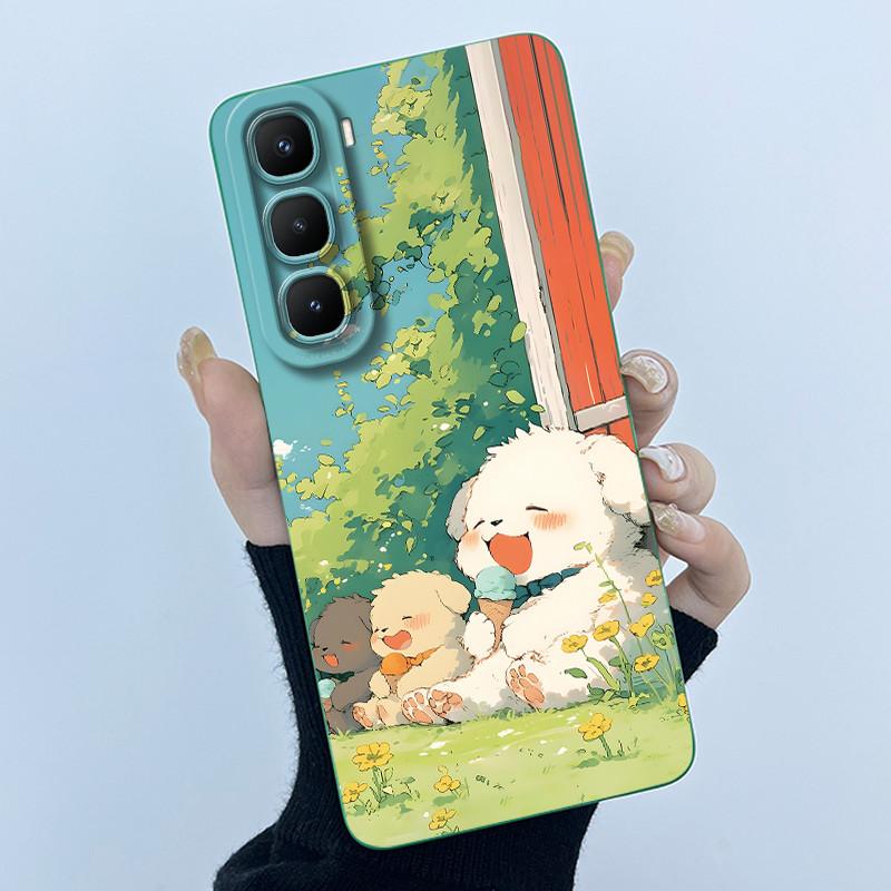 For Infinix Hot 60 Pro Plus Case Fashion Simplicity Flower Liquid Silicone Camera Protection Cover For Infinix Hot 60 Pro+ Capa