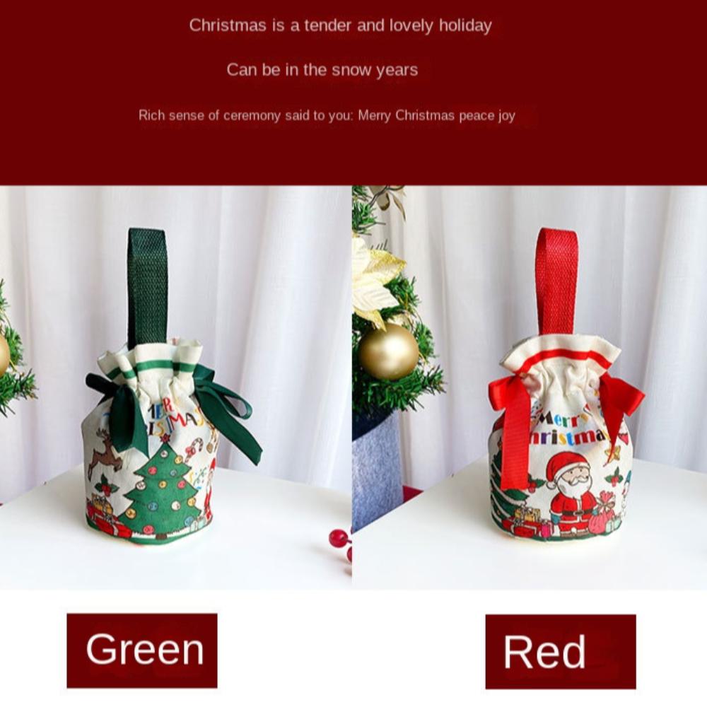 3 pcs Cloth Santa Claus Handbag Funny Fruit Packaging Box Christmas Candy Gift Bags Party Favors