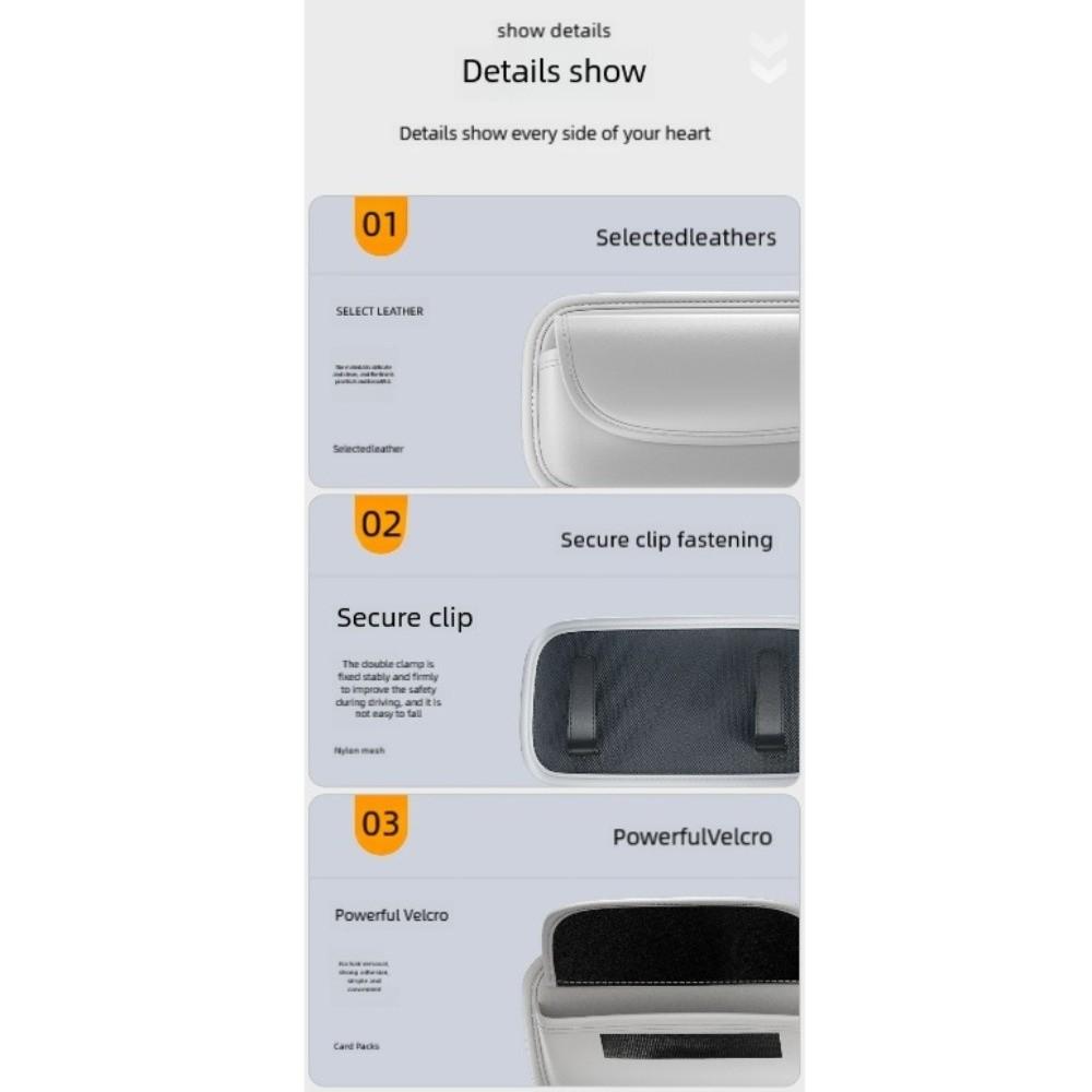 Scratch-Free Car Glasses Case with Hook And Loop Car Sun Visor Glasses Case  Automobile