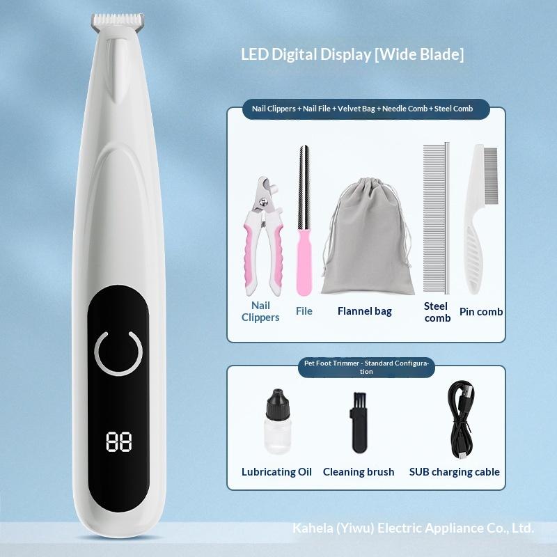 Cat Foot Shaving Hair Dogs Foot Shaving Hair Rechargeable LED Light Waterproof Hair Shaving Foot Shaving Hair Pet Electric Clipper Electric Clipper