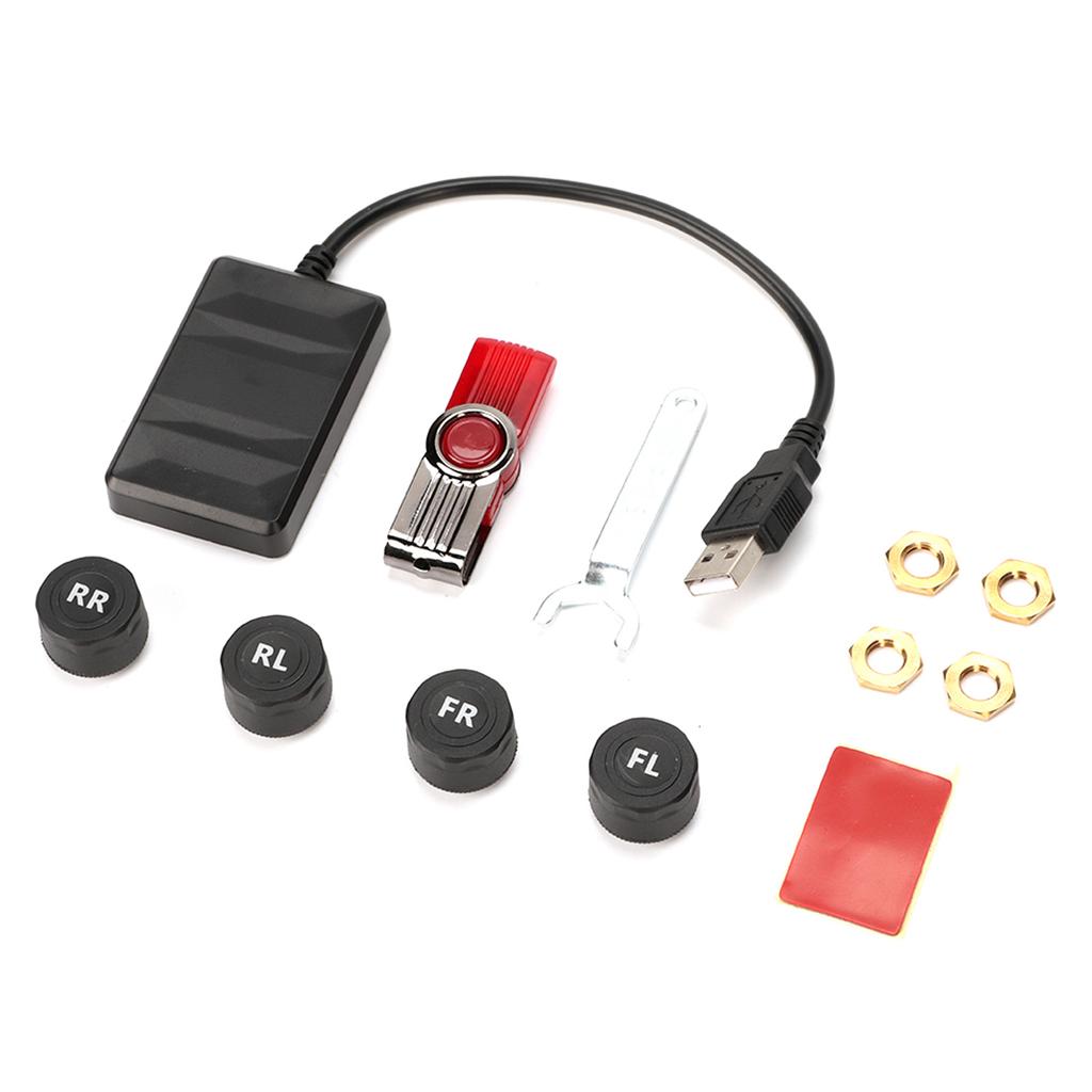 Car USB Tire Pressure Monitor System TPMS Monitoring Alarm with External Sensor for Android Navigation