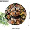 2D flat hanging decorative signs,interior wall or door decoration,garden Dec,the pattern is a dog and daisy flowers,housewarming gift for friends