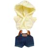 Niannyyhouse Plush Toy Clothes Set: Denim Overalls and Hoodie, for 15-17cm Dolls, Interchangeable Outfits (Yellow)