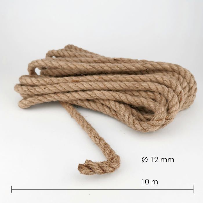 Ficelle - corde d.rect - 111057 - corde de jute 12mm 10m - corde de chanvre corde de fibres naturelles, natur