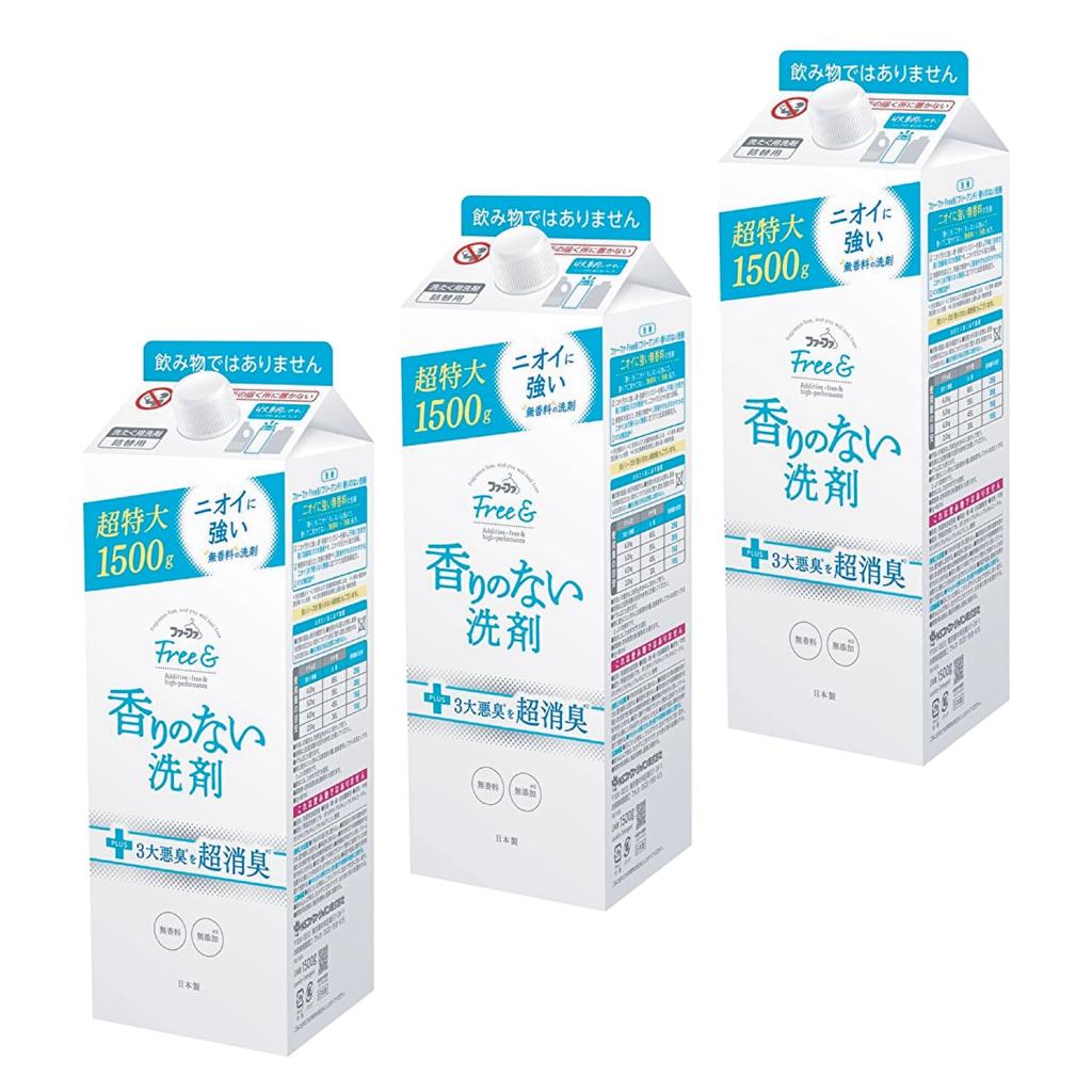 FaFa Concentrated Laundry Liquid Eco Pack Refill Set of 3 Detergent, Fragrance-Free & (1500g),