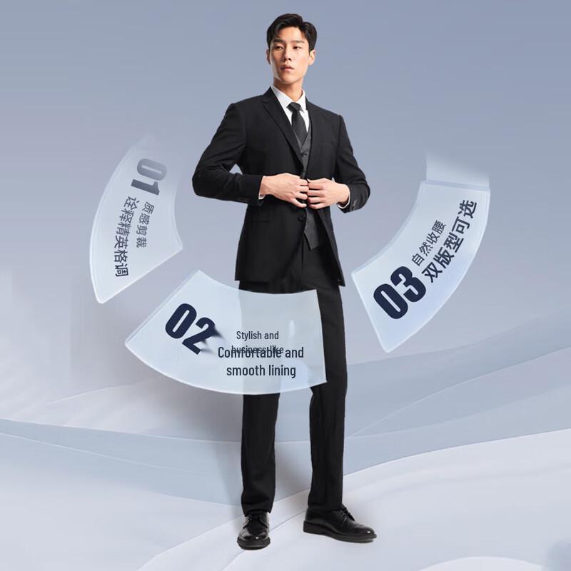 YOUNGOR Men's Straight-Leg Business Dress Pants