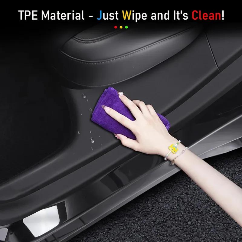 For Tesla ModelY Juniper 2025 2026 Front Rear Door Sill Protector Threshold Strip Anti-kick Guard Panel Mats Pad Car Accessories