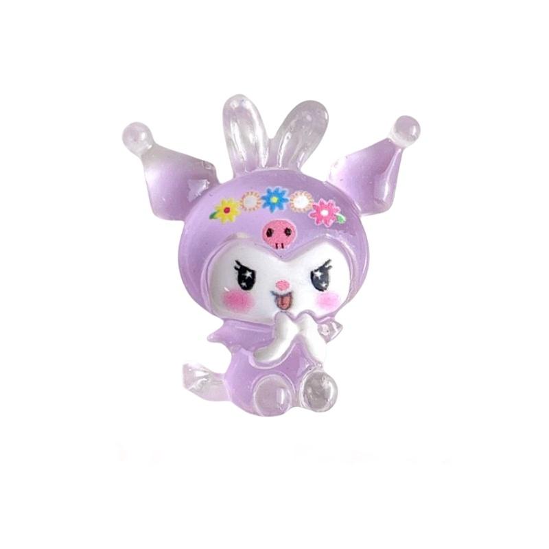 Lovely Cartoon Animal Resin Decorations For Diy Crafts Cream Gel Material