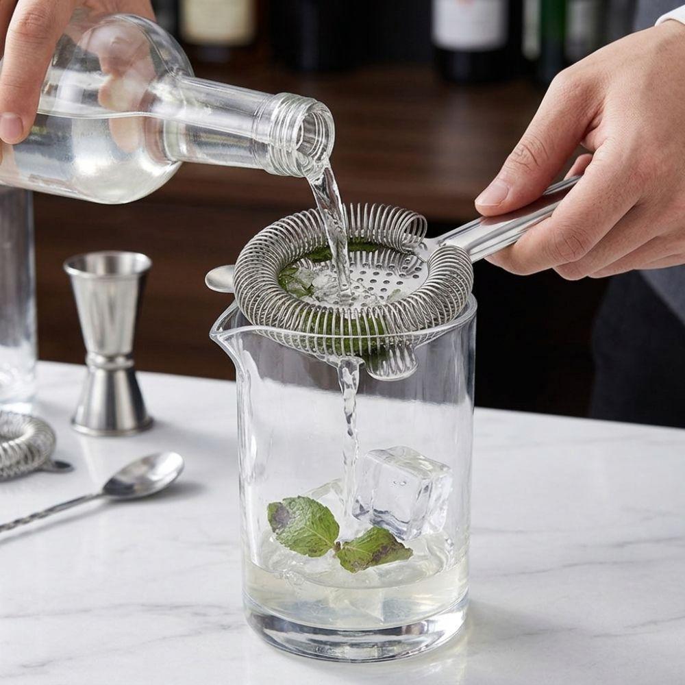 High-Density Spring Bar Strainer Anti Rust Ice Strainer Professional Drink Strainer  Restaurants