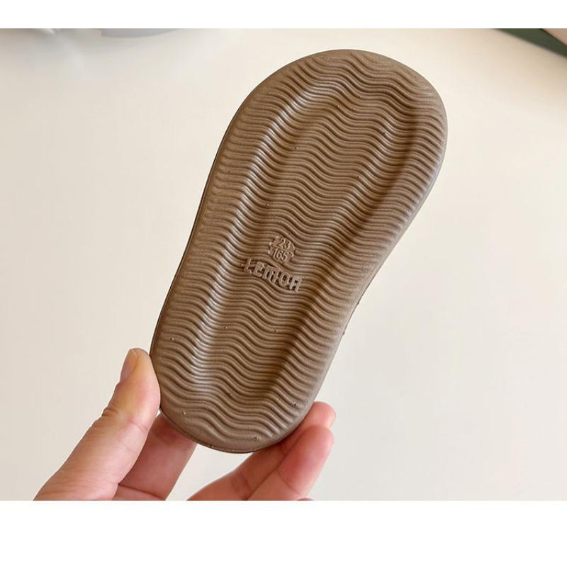 Unisex Kids Hollow Strap Two Tone Open Toe Casual Summer Slide Sandals