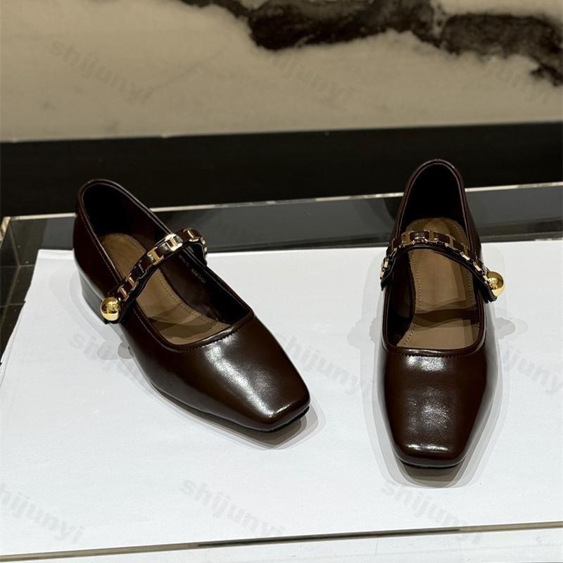 Pumps Shallow Square Toe Chunky Heels Medium Heel Mary Jane Shoes Fashion Comfortable Elegant High Heels Women's Shoes