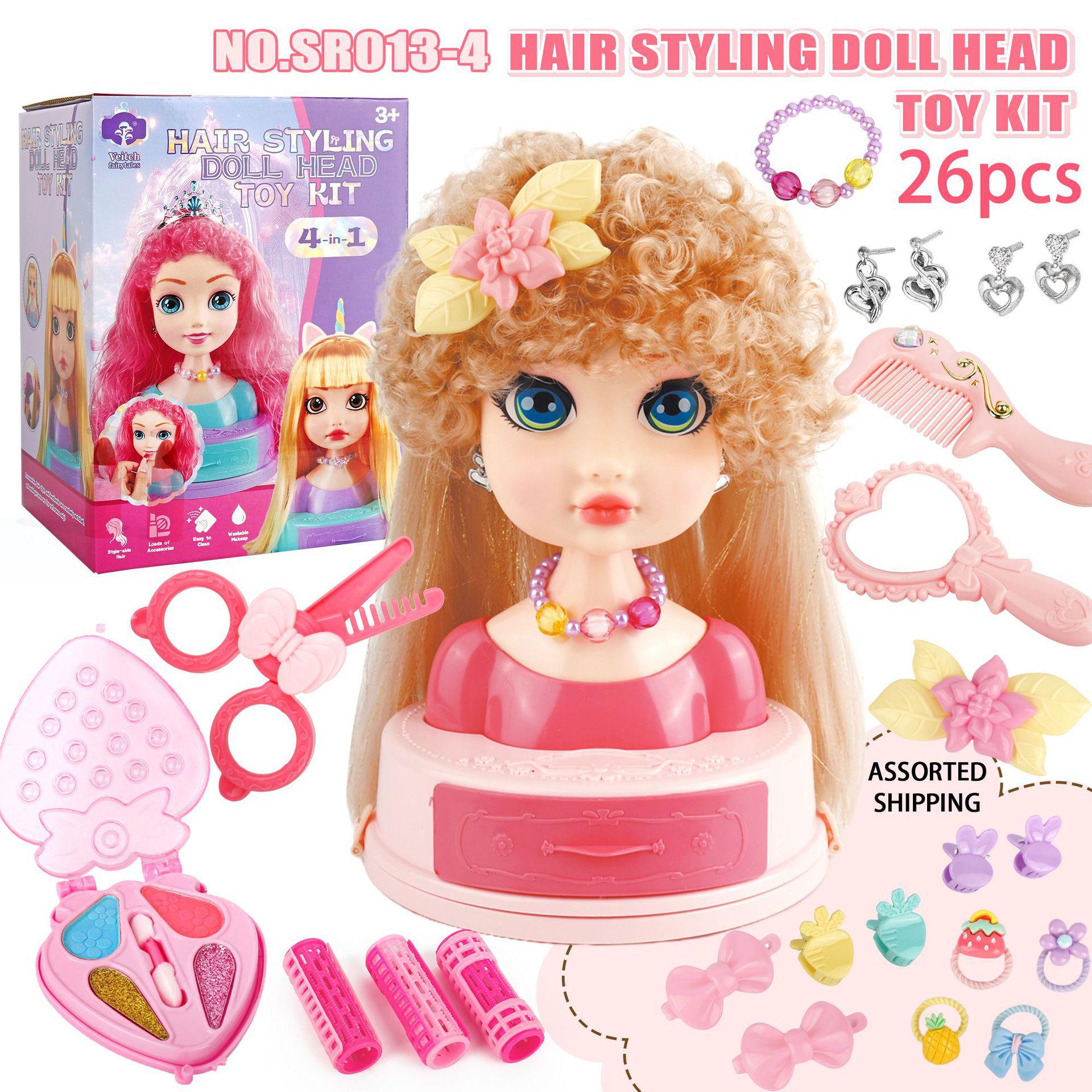 Cross-border Dress-Up Doll Head - Hairdresser and Makeup Toy for Girls
