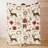 Vintage Watercolor Christmas Tree Throw Blanket, Cozy Festive Flannel Blanket for Couch Bed Decor
