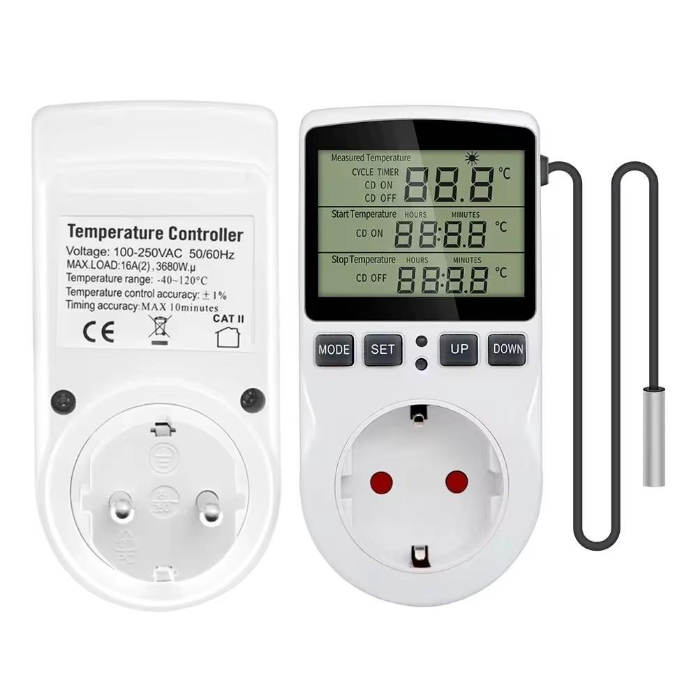 Digital Temperature Controller Thermostat With Timer Switch Heating Cooling For Refrigerator Aquaculture AC 110V~230V