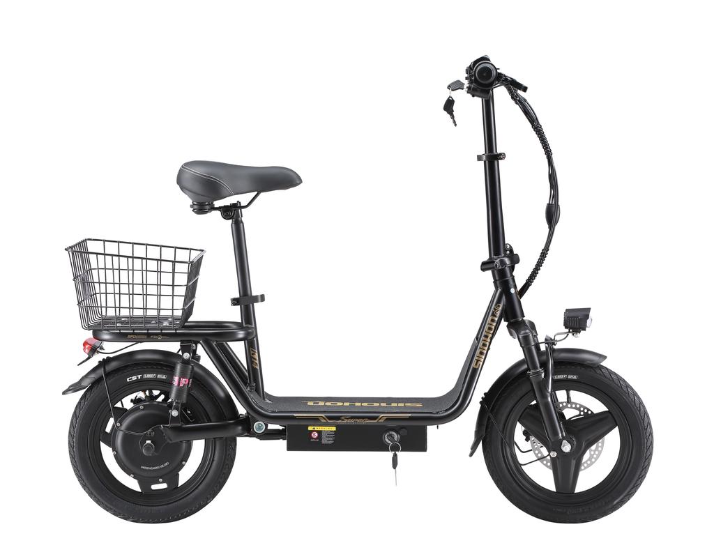 K14 Foldable Electric Scooter for Adults – Long Range 36V 15.6Ah Battery, 14" Tires, 350W Motor, Dual Disc Brakes, Commuter E-Bike with Basket