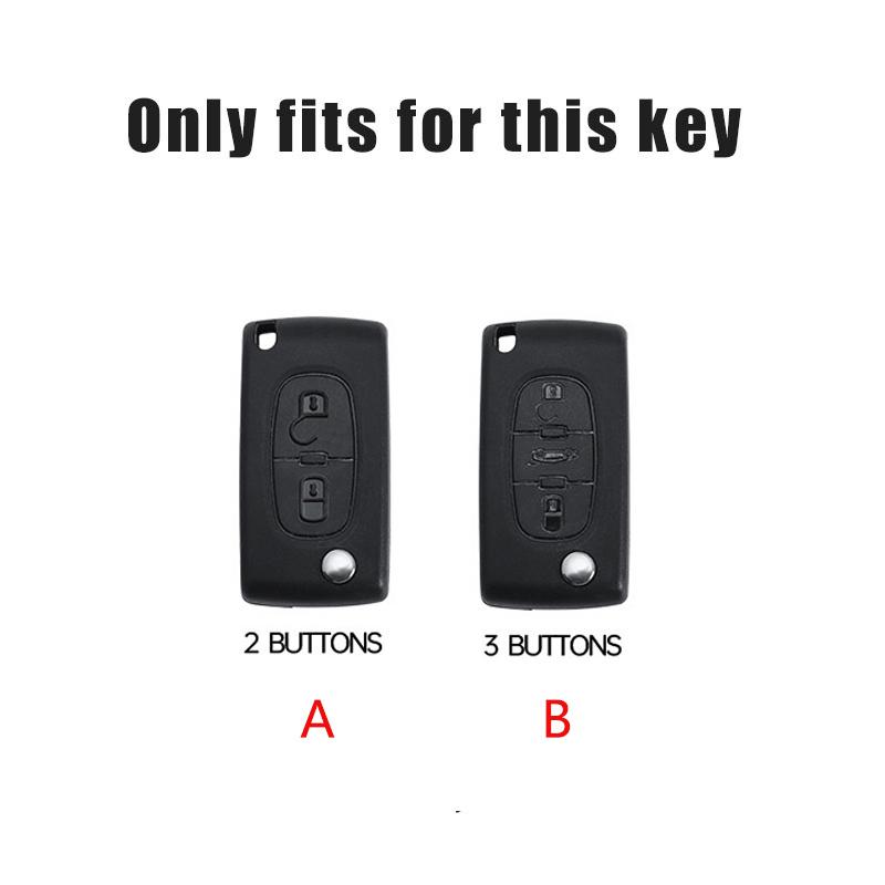 Zinc Alloy Car Key Case Cover Protection Shell For Peugeot 107 207 307 307S 308 407 607 807 3008 5008 Auto Key Bag Accessories