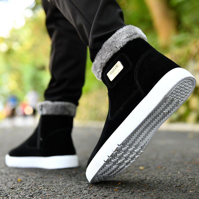 Pánské sněhule ve stylu Korean s fleecovou podšívkou a vysokým svrškem