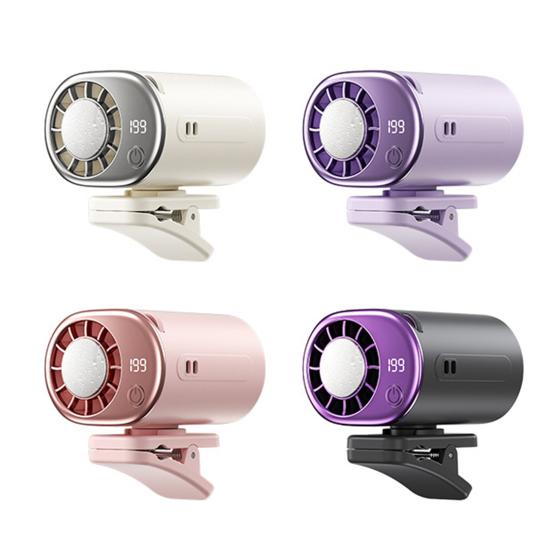Rotating Clip-On Cooling Fan Rechargeable Adjustable Speed Car Fan Portable Personal Air Conditioner for Car Desk Travel