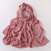 Long Silk Like Scarf Rhinestone Decor Ethnic Headscarf Non Wrinkling