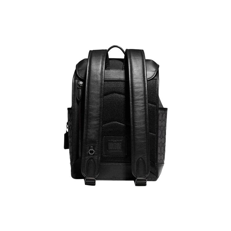 New COACH League Fabric With Refined Calfskin Backpack Large Men's Black CC071-MI5