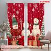 2pcs,2D Plane Printing Curtains Roller Blinds Cute Snowman Christmas Winter_b (2) Polyester (without Rod) Decorations Inside