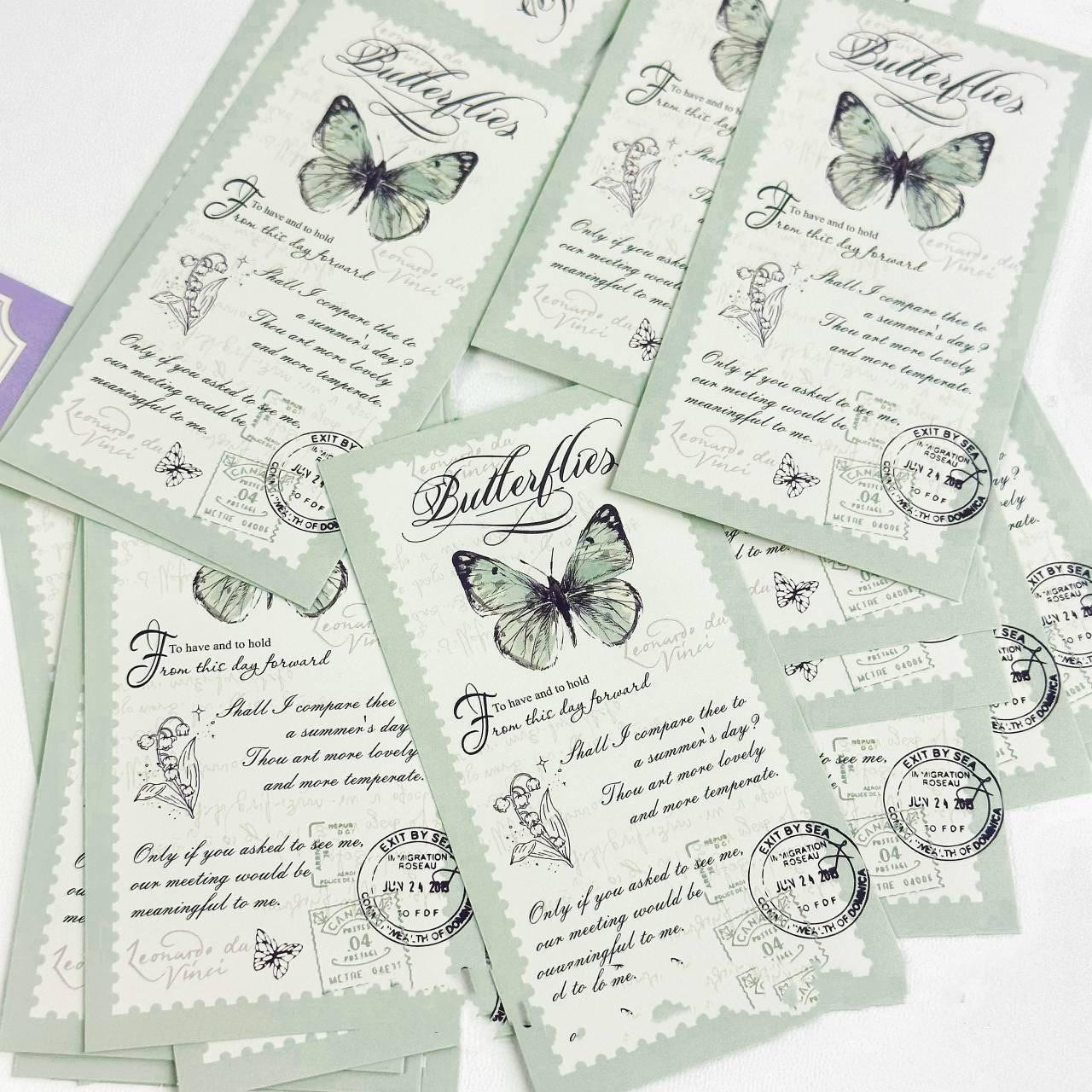 

20 листов, корейская Ins, мечтательная эстетичная наклейка с бабочкой, Kpop, фотокарта, продажа карточек, упаковочная сумка, декор «сделай сам», уплотнительная этикетка, наклейки