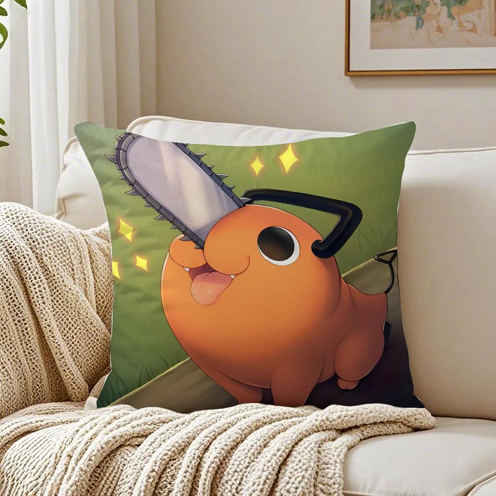 Feurige japanische Manga Kettensägenmann Kissenbezug Kissenbezug Milbenschutz Wohnzimmer Sofa Dekor Kissen Zimmer