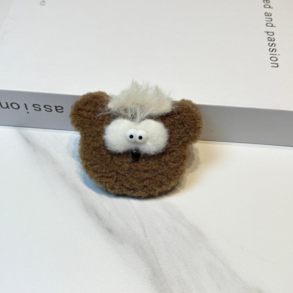 Korean Style Cute Big Ear Rabbit & Bear Plush Cartoon Brooch Hair Accessories for Autumn/Winter