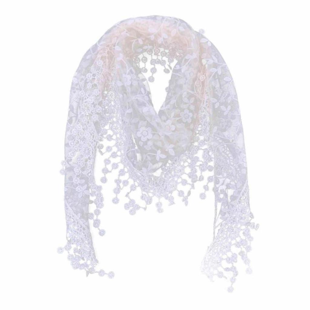 Módní šátek na hlavu Krajkový šifonový střapec Síťovaný šátek Dámský Podzimní a zimní Dlouhý závoj Šátek Evropa a Amerika Dámská šála