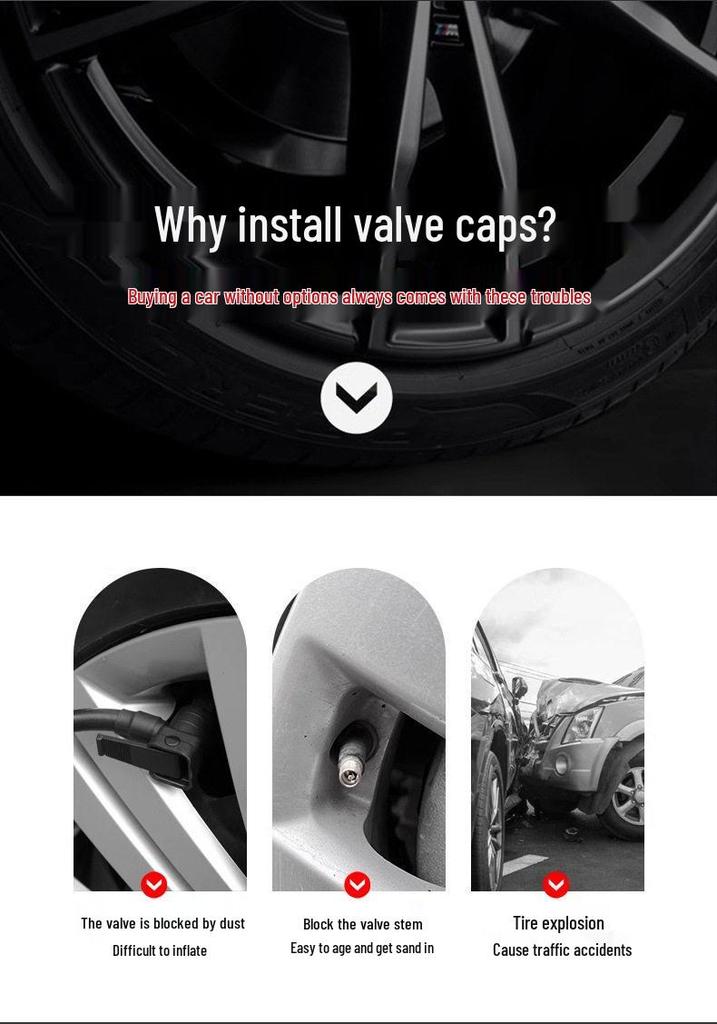 Universal Aluminum Alloy Tire Valve Stem Cap for BMW & Mercedes-Benz