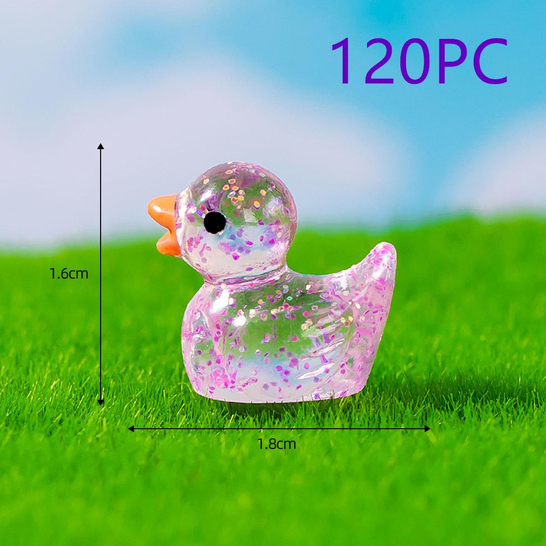 

120 шт. Миниатюрные смоляные уточки, крошечные уточки, миниатюрные блестящие подвески, фигурки уток, украшения для сказочного сада, ландшафта