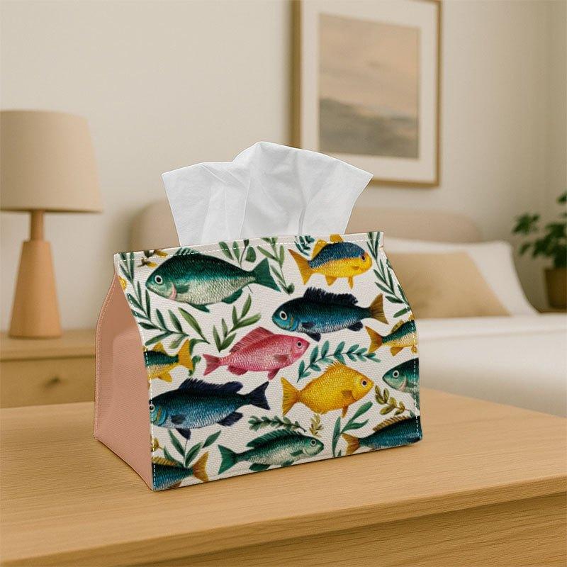 1pc Modern Multifunctional Tissue Box Holder & Napkin Dispenser with Seamless Radoslav Grusaskis Pattern - Decorative Suitable for Home, Car, Bedside
