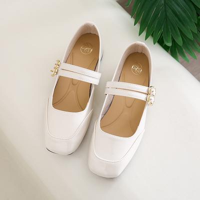 Fashion French Mary Jane Shoes Women's 2025 New Square Toe Block Heel Kitten Heel Shoes