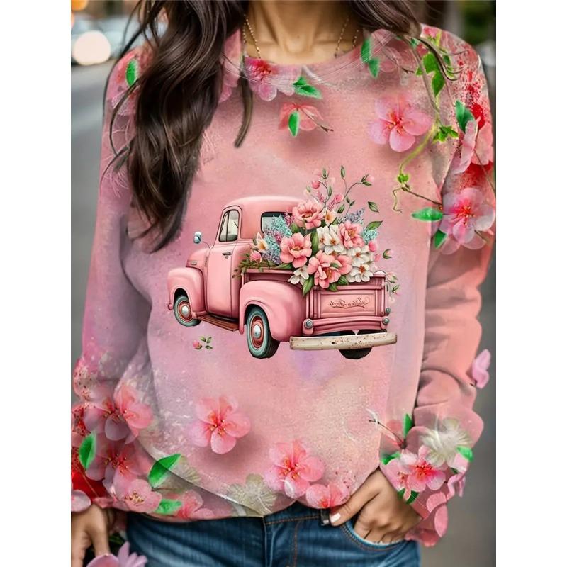 Autumn and Winter Women's 3D Leopard Print Crew Neck Hoodies & Sweatshirts (women’s)