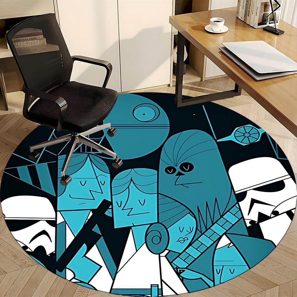1pc Alien Illustration Office Round Area Rug, Under Office Chairs Bedroom Living Room Home Decor, Room Deco, Available in Various Sizes 001
